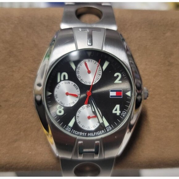 Tommy Hilfiger Mens Stainless Steel Watch F90181 Dial Multifunction Glow Hands - Picture 10 of 14